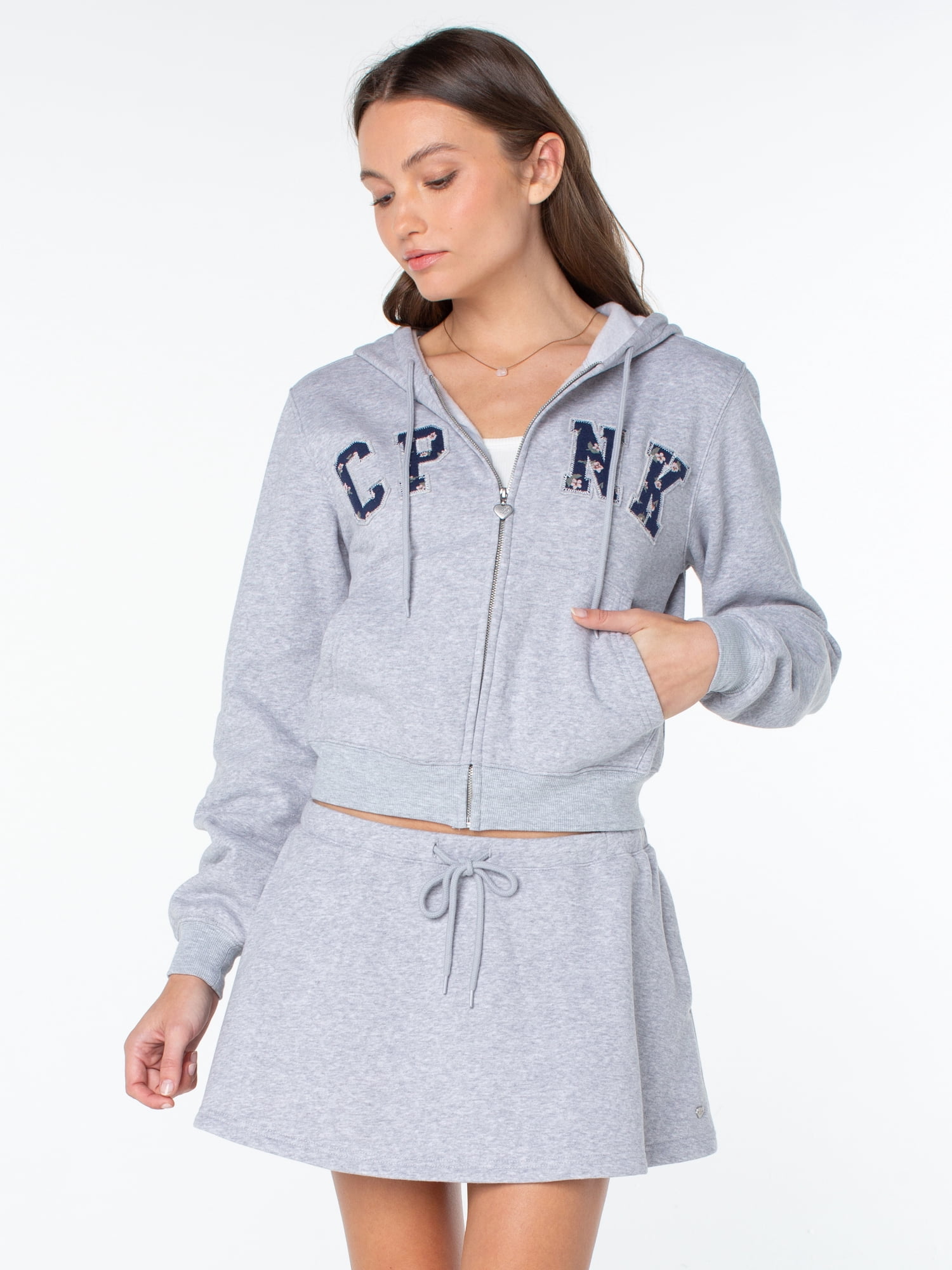 Celebrity Pink Women's Signature Zip Up Fleece Hoodie Sweatshirt, Sizes XS-XXXL