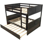 Harper & Bright Designs Pine Wood Bunk Bed Removable, Full-Over-Full, Espresso