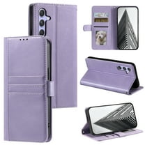 For Samsung Galaxy A56 5G Wallet Phone Case, PU Leather Flip Folio with [Shockproof TPU Inner Case], Kickstand Card Slots Anti-fall Slim Strong Magnetic Closure Phone Case Cover,Purple
