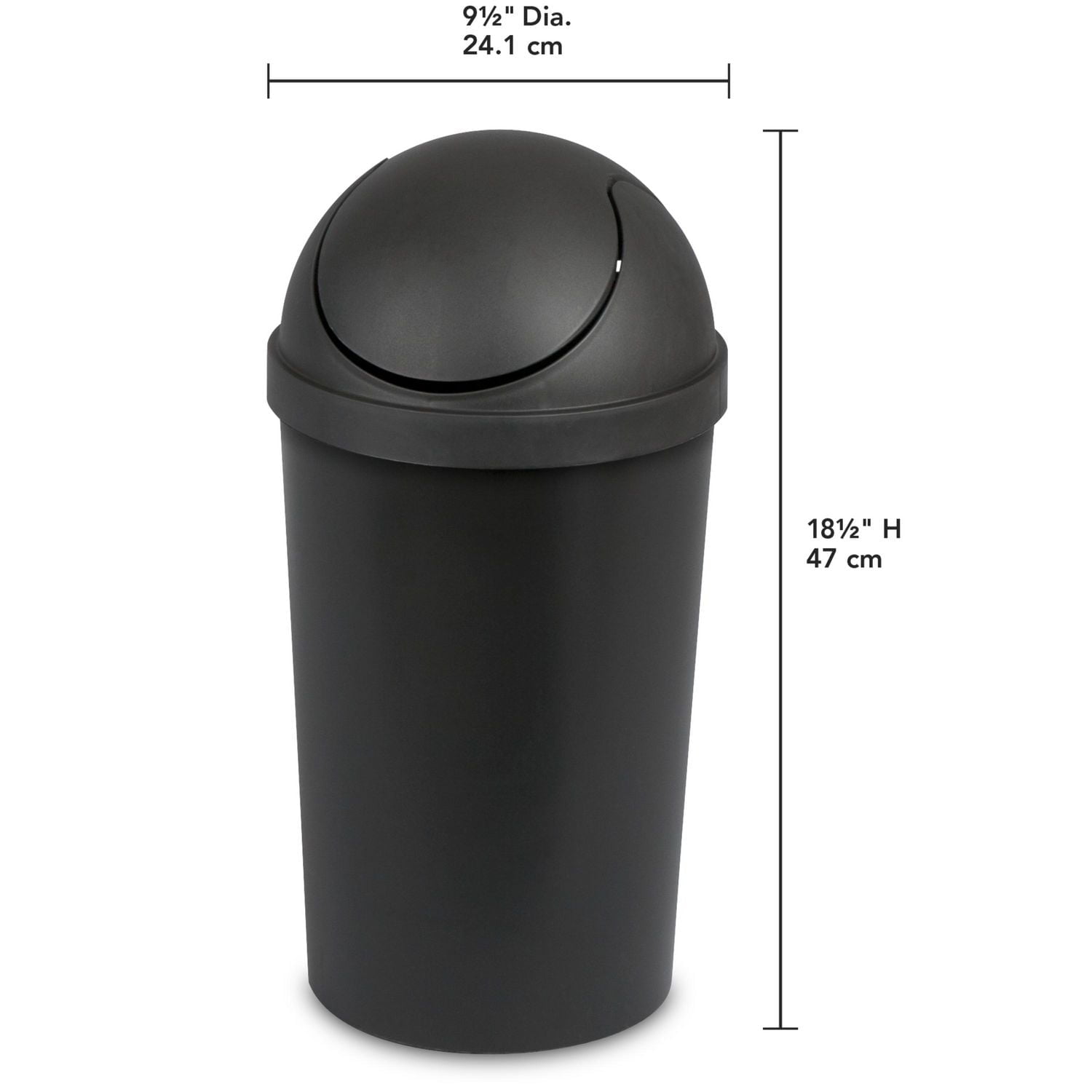 Poubelle avec couvercle basculant Sterilite de 11,4 L en noir 11,4 L
