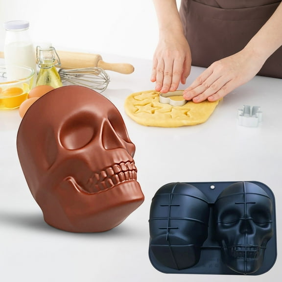 Large Skull Cake Pan Haunted Baking Cake For Halloween And Birthday Party