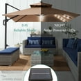 thumbnail image 6 of Best Choice Products 10x10ft 2-Tier Square Outdoor Solar LED Cantilever Patio Umbrella w/ Base Included - Orange, 6 of 8