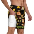 thumbnail image 2 of Kdxio Hello Fall Print Men'S Swim Trunks With Compression Liner 7 Inch Inseam Quick Dry Swim Shorts, 2 of 7