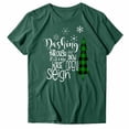 thumbnail image 4 of Gibobby Camisa navideña mujer Navidad Moda Casual Impresión Manga Corta Cuello Redondo Suelta Camiseta Blusa Tops(Verde,M), 4 of 5