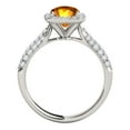thumbnail image 3 of Aonejewelry 0.95 Ct. Ttw Diamond and Cushion Cut Citrine Ring in 10K White Gold, 3 of 4
