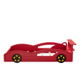 thumbnail image 6 of Euroco Modern Solid Wood Race Car Shaped Platform Bed, Twin Bed with Wheels and  Shelf Design, Red, 6 of 8