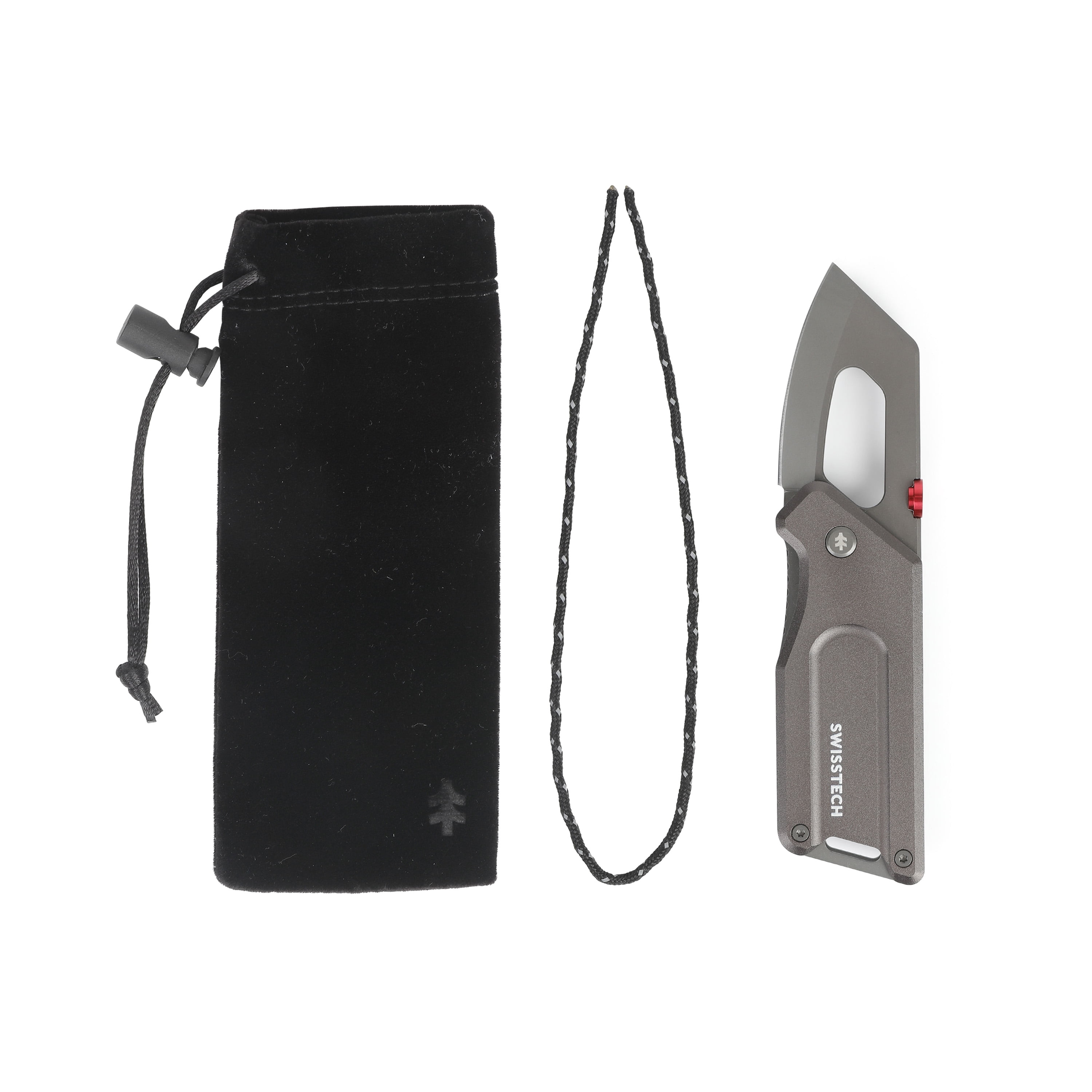 Swiss Tech 5.5" Ball Bearing Assisted Folding Pocket Knife, AUS-8 Steel 2.5" Blade, 3" Aluminum Handle with Money Clip, Gray