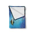 thumbnail image 2 of Underwater Soft Flannel Fleece Throw Blanket, Tropical Undersea Colorful Fishes Swimming in the Ocean Coral Reefs Image, Cozy Plush for Indoor and Outdoor Use, 60" x 80", Blue, by Ambesonne, 2 of 6