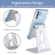 thumbnail image 5 of Soporte para Celular, Universal Multiángulo Ajustable, Plegable de Aluminio, Compatible con iPhone 16/15/14/13 Pro MAX, Galaxy S24 S23 S22 Ultra, Huawei, Redmi (Plata),Plata, 5 of 9