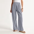thumbnail image 2 of Xmyrz Pants For Womens 2025 Wide Leg Pocket Pure Color Loose Fit Leisure Going Out Suitable Lounge Trousers Casual Trouser, 2 of 8