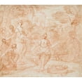 thumbnail image 2 of Antonio Gionima 22x20 Black Ornate Framed Double Matted Museum Art Print Titled: The Finding of Moses (18th Century), 2 of 5