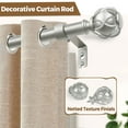 thumbnail image 5 of KAMANINA 7/8" Adjustable Single Curtain Rod with Netted Texture Finial, 48 - 84", Antique Silver, 5 of 7