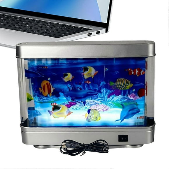 Deko Aquarium Fish Tank Fish Lamp Aquarium Cute Realistic Glowing Sensory Decor for Birthday Baby Adults Kids Night Joy