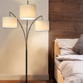 DingLiLighting 3-Light Arc Floor Lamp 79" Tall Standing Lamp 3-Way Switch for Living Room ...