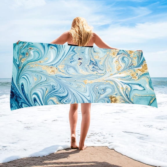 Microfiber Beach Towel Sandproof Fast Dry, 30x60 Inch Large Quick Drying Bath Towel for Swimming Pool Travel, Super Absorbent Sand Free Camping Blanket, 30x60 Inch