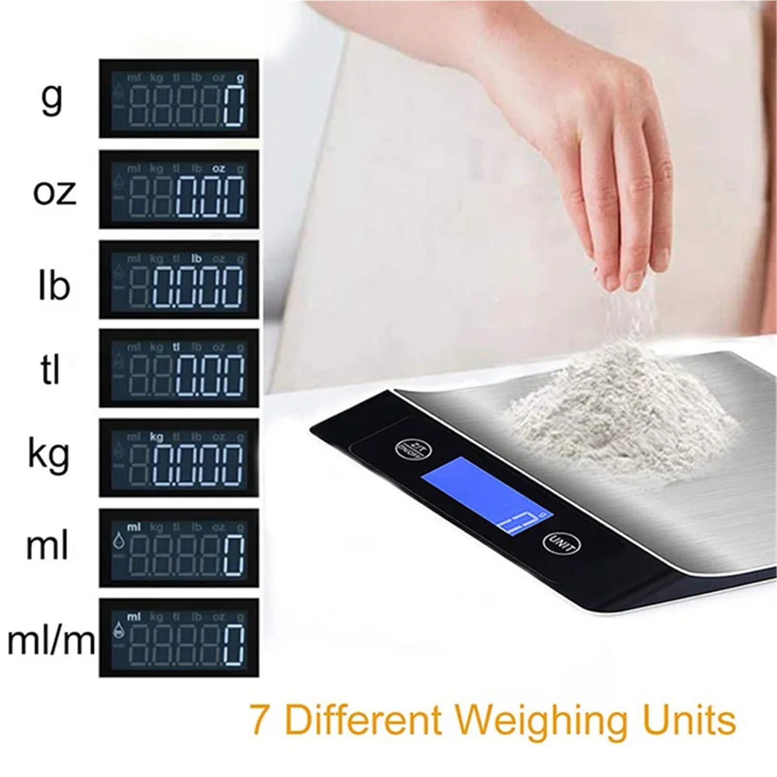 Kitchen Scale 15Kg/1g Coffee Electronic Scales Stainless Steel Design ,Precise Weight