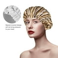 thumbnail image 4 of Disketp Bamboo Raft Shower Caps,Reusable Shower Cap For Women, Double Layer Waterproof Hair Cap, Large Size For All Hair Lengths,For Girls Spa Home Salon Use, 4 of 9