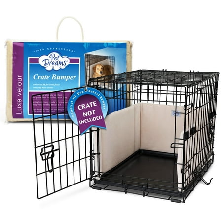 UPC: 0685589141209 | Pet Dreams Dog Crate Bumper – for Single Door and Double Door Dog Crate  Eco Friendly Bumper Pads for Wire Dog Crate  for Paw  Collar  Dog Tail Protector  Ivory  X Small  18 Inch Dog Bumper