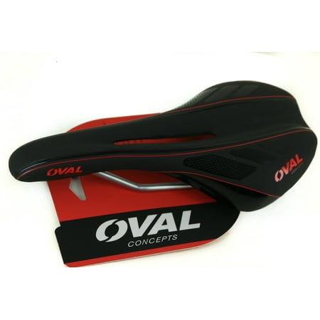 Oval Concepts 751W Women's Ladies Road Bike MTB Bike Saddle Seat Black Red (Best Women's Road Bike Saddle)