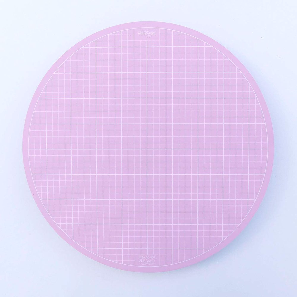 Sue Daley Designs Pink 10" Rotating Cutting Mat EPP English Paper