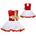 thumbnail image 5 of Aislor Kids Girls Christmas Santa Claus Dance Costume Velvet Sleeveless Ballet Tutu Dress Size 4-16 A Red 12, 5 of 7