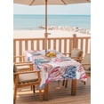 thumbnail image 2 of Outdoor Tablecloth with Umbrella Hole for Patio/Picnic/Party/Camping, Blue Red Coral Coastal Waterproof Table Cloth Rectangle Table Cover Washable, Jellyfish Summer Beach Nautical (60"x 84"), 2 of 8