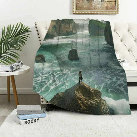 Pratyus Ocean Theme Throw Blanket for Couch Sofa Bed Home Decor All Seasons Lightweight Soft Blanket 40x50in
