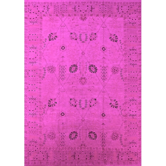 Ahgly Company Indoor Rectangle Oriental Pink Traditional Area Rugs, 4' x 6'