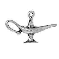 P669 - 20pcs. Antique Silver Genie in a Bottle Charms Pendants - 31mm X 19mm