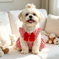thumbnail image 5 of YYDENG Cute Bow Striped Dog Cat Dress, Built‑in Leash Hook Design, Light Polyester Spring Summer Daily Outfit for Small Pets XS‑XL Sizes, 5 of 5