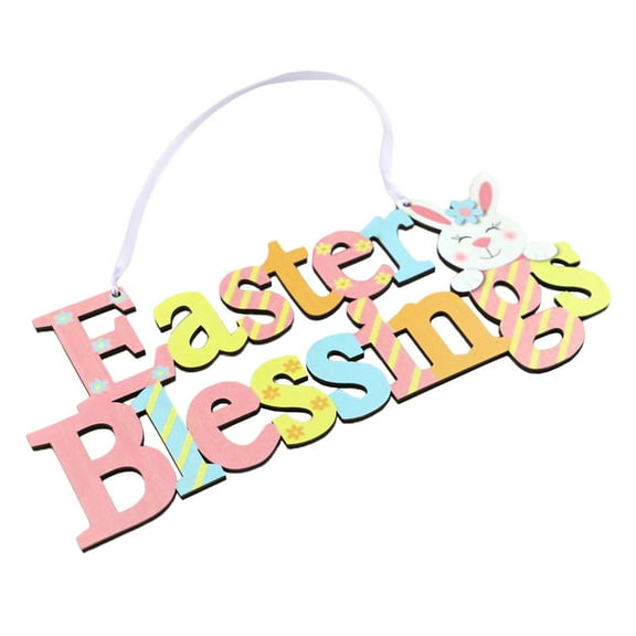 Easter Blessings Wood Sign Plaque Hanging Wooden Outdoor Listing