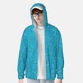 thumbnail image 4 of Daiia Blue Glitter UPF 50+ Sun Protection Hoodie Jacket Lightweight Long Sleeve Sun Shirt for Women Men with Pocket Hiking Outdoor-X-Large, 4 of 9