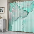 thumbnail image 4 of Teal Fluid Art Fabric Shower Curtain for Bathroom Abstract Waves Waterproof Polyester Bath Curtain with 12 Hooks Washable Shower Curtain with Grommets 72"x72", 4 of 9