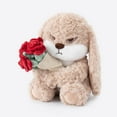 thumbnail image 5 of 11.8" Bunny Plush Stuffed Animal with Removable Red Rose Bouquet, Ultra-Soft Interactive Cuddly Rabbit Plushie Toy, Perfect Gift for Kids, Adults for Birthday, Valentine's Day Easter and Home Decor, 5 of 6