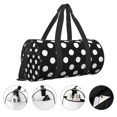thumbnail image 5 of Bingfone Black and White Polka Dot Print Gym Duffle Backpack for Men Women,Travel Weekender Carry-On Bags with Detachable Back Pack Straps for Traveling Overnight Climb Sports, 5 of 8