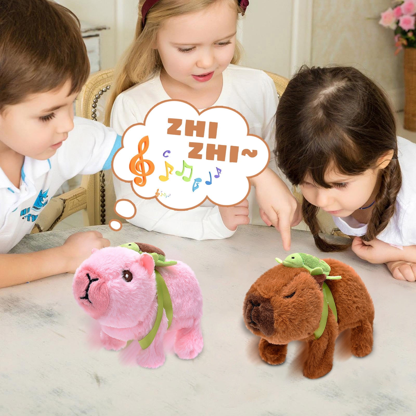 5Inch Cuddly Capybara Electric Plush Toy - Noise & Walking - Stuffed Animals Plush, Gifts for Teens Women & Fans