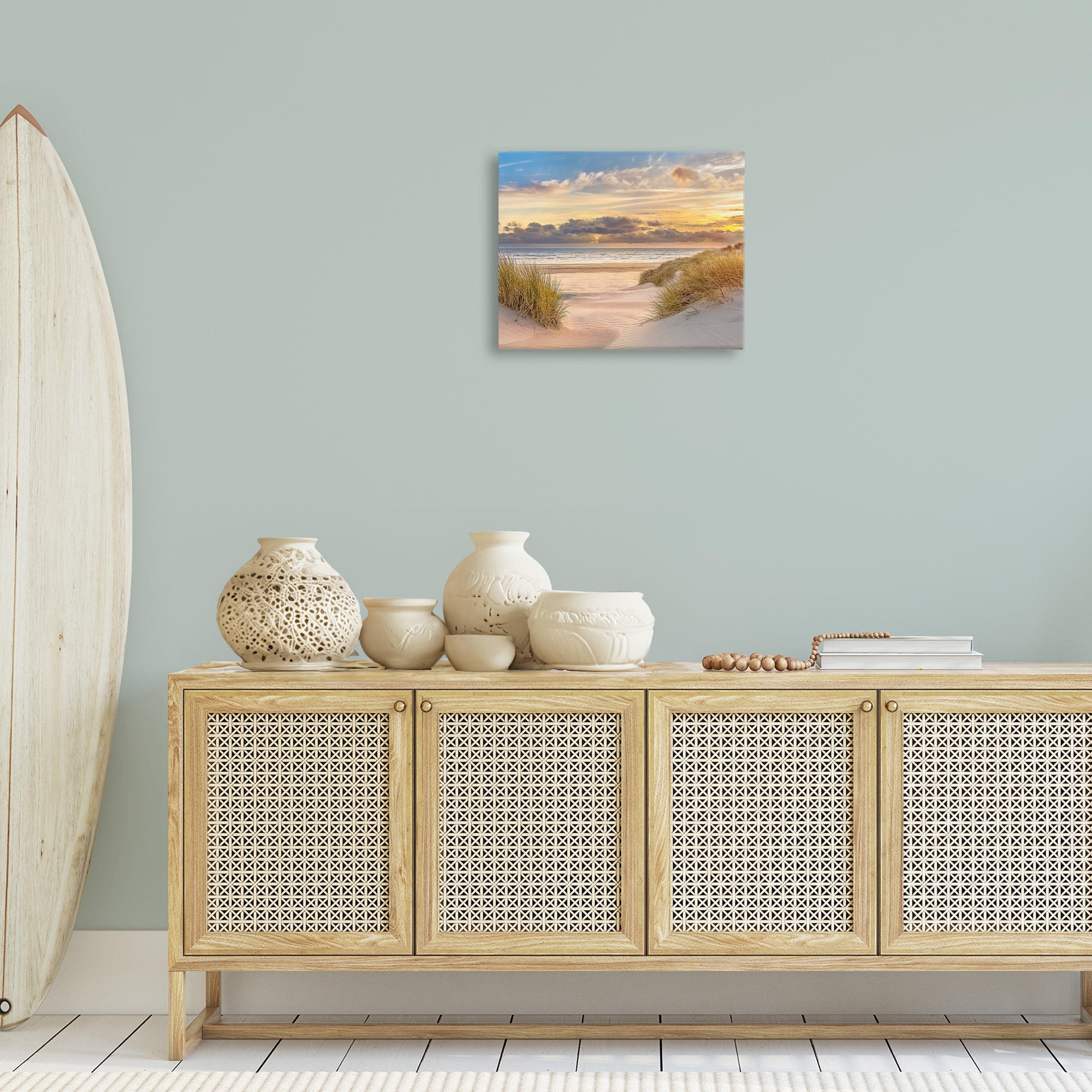 Stupell Industries Serene Beach Between Dunes Landscape & Nature Photography Wrapped Canvas Canvas Art Print Wall Art, 20 x 16