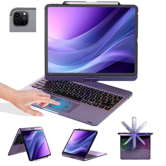 Funda con teclado BABG para iPad Air de 13 pulgadas y iPad Pro de 12,9 pulgadas con teclado