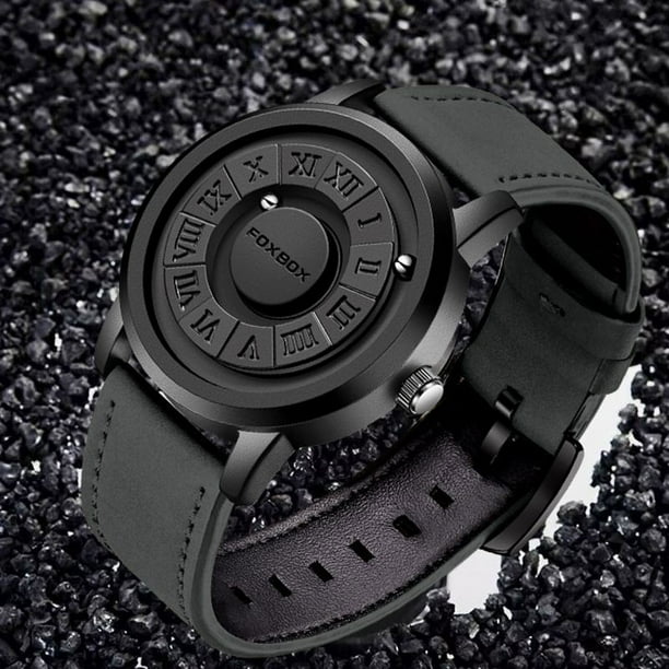 Reloj para Hombre FOXBOX Banda de Acero Inoxidable Fuerza Magnética Negro |  Walmart en línea