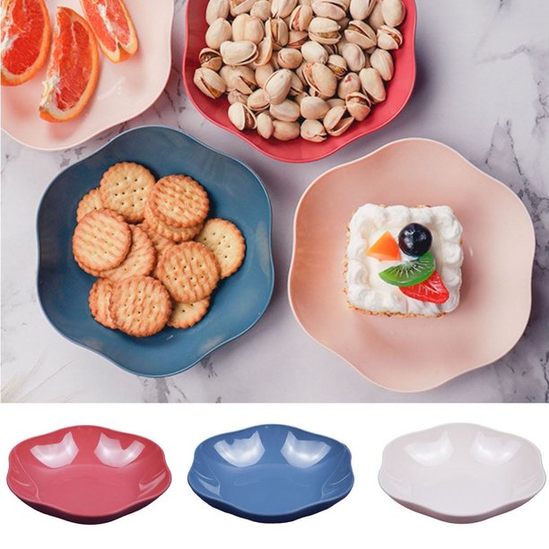 Cheer.US - 5 tazones de postre pequeños de plástico para aperitivos, arroz, condimentos, guarniciones o helado. Plato de fruta reutilizable, resistente al desgaste, antideslizante, para el hogar.