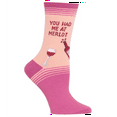 thumbnail image 4 of You Had Me at Merlot Blush Ladies Crew Socks Pink Size 4-10, 4 of 6