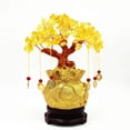 thumbnail image 3 of Colorsheng Feng Shui Yellow Quartz Crystal Tree, Bonsai Style Money Trees Decoration for Luck and Wealth (Purse) C95, 3 of 3