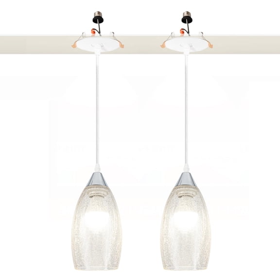 Kiven Can Lights Retrofit Recessed Lighting with E26 Power Outlet Adapter, 4/5/6 Inch Replacement Conversion Kit, Set of 2 Pendant Lighting Fixture for Hallway Kitchen Office,DZ0524