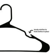 Mainstays Plastic Notched Adult Clothes Hangers, Black, 100 Count