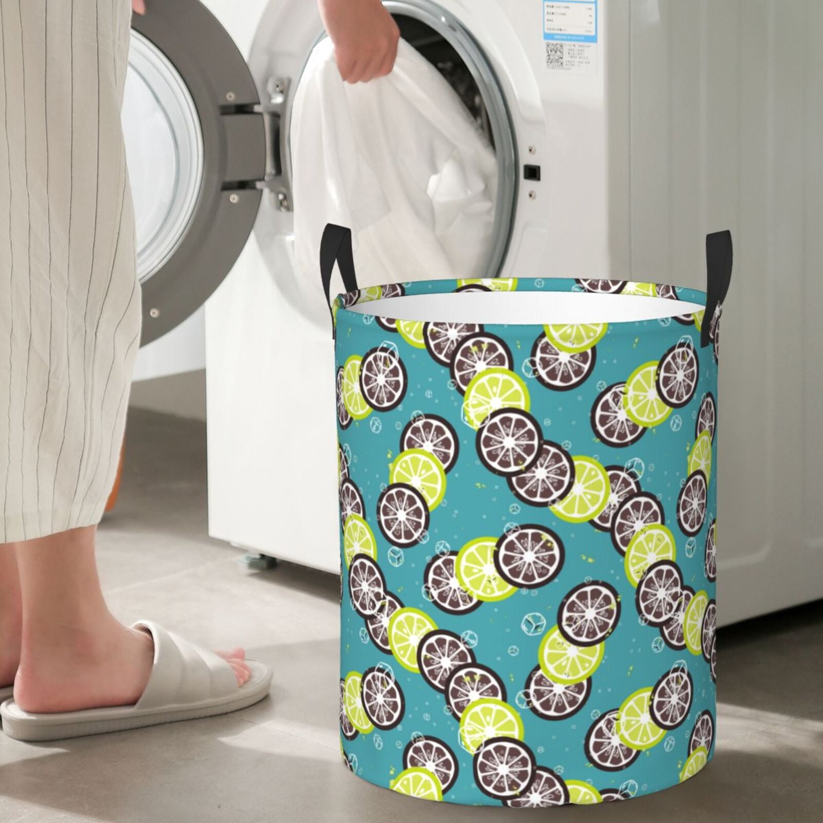 Large Laundry Basket with Handles - Lemon bubble Kids Baby Dirty Clothes Laundry Hamper for Bedroom Aesthetic