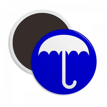 

Rain Blue Square Warning Mark Round Ceracs Fridge Magnet Keepsake Decoration
