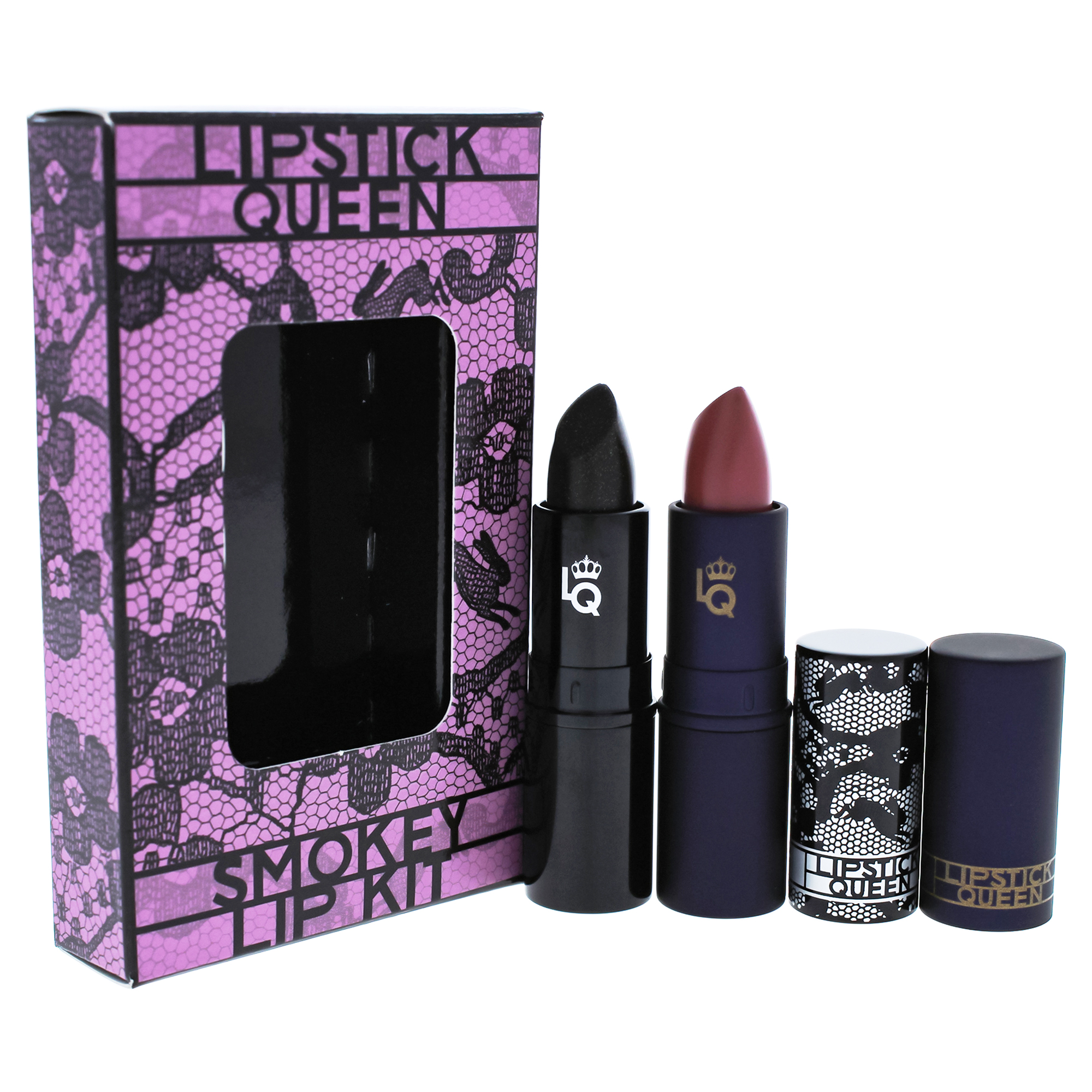 Smokey Lip Kit by Lipstick Queen for Women 2 Pc Kit 0.12oz Black Lace