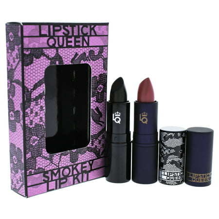 Smokey Lip Kit by Lipstick Queen for Women - 2 Pc Kit 0.12oz Black Lace Rabbit, 0.12oz Mauve