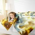 thumbnail image 4 of Feelyou Kawaii White Unicorn Full Size Comforter Sets for Teen, Gold Sunflower Bedding Comforter Set, Magical Animal Reversible Bedding Sets, Lightweight Room Decor, 3 Pieces, 4 of 8