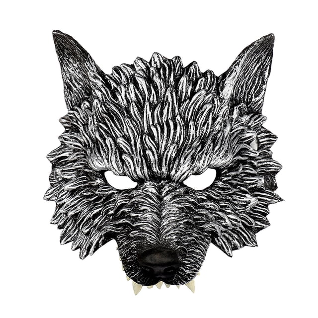 Máscara de lobo, máscara de hombre lobo de media cara para Halloween, máscara de mascarada de animal para disfraz de cosplay, disfraz de cosplay para hombres adultos, carnaval de Navidad